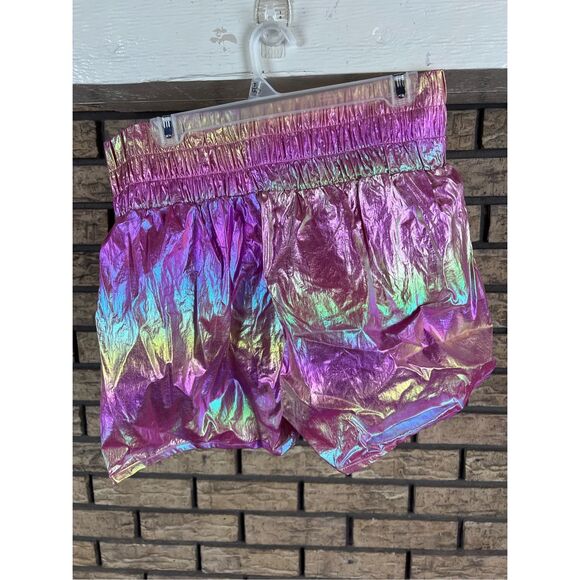 Simply Southern Size Large Pink Metallic Shorts NWT Liner Inside - Picture 3 of 9